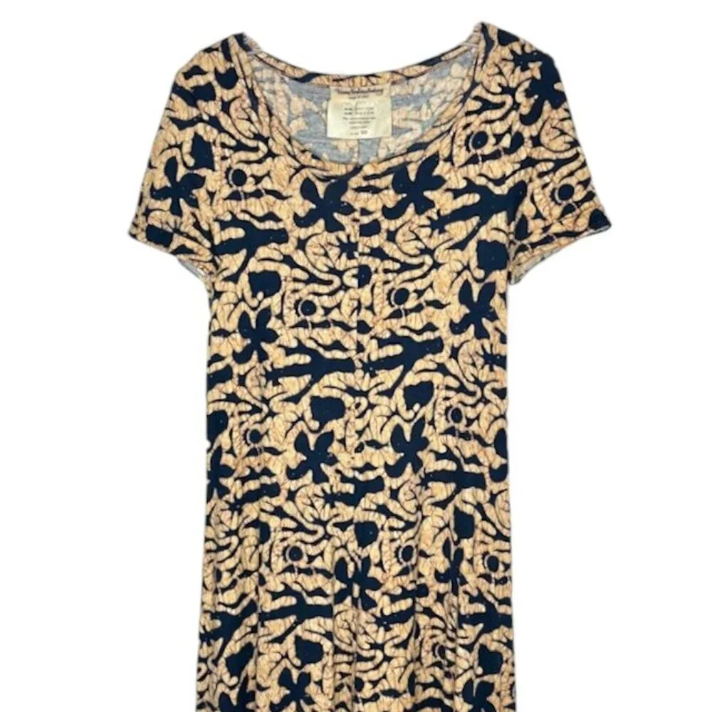 Diane Von Furstenberg A-Line Midi Dress Italy Vintage Batik - Black/Maize - 10